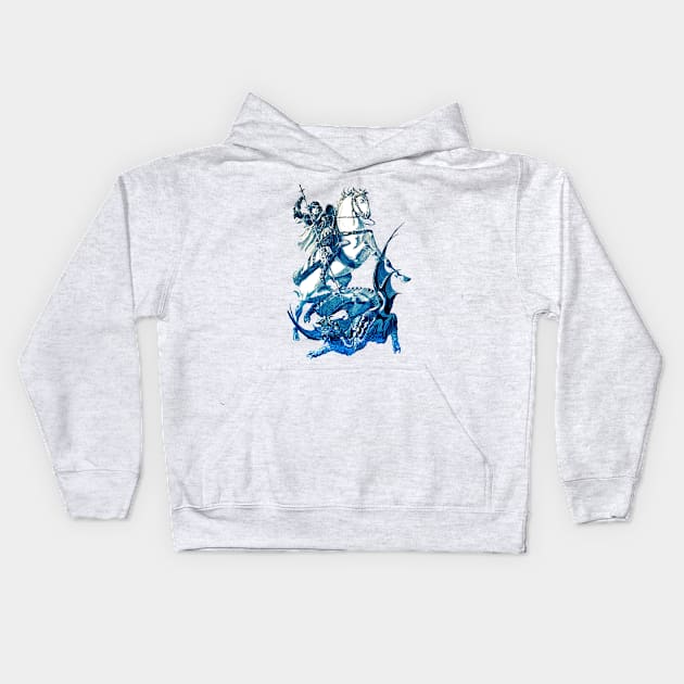 St George Fighting the Dragon Saint George and the Dragon Kids Hoodie by oknoki